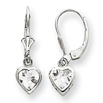 Sterling Silver Heart CZ Earrings